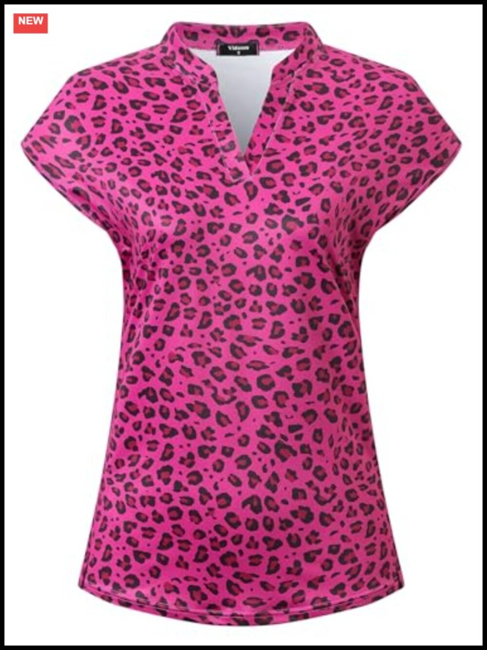 V-Neck Cap Sleeve Golf Polo Shirts for Women Athletic T-Shirts